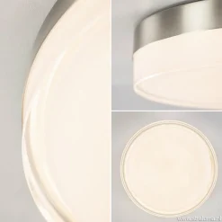 **Plafonniere nikkel opaal IP44 3-step d></noscript>Straluma Outlet