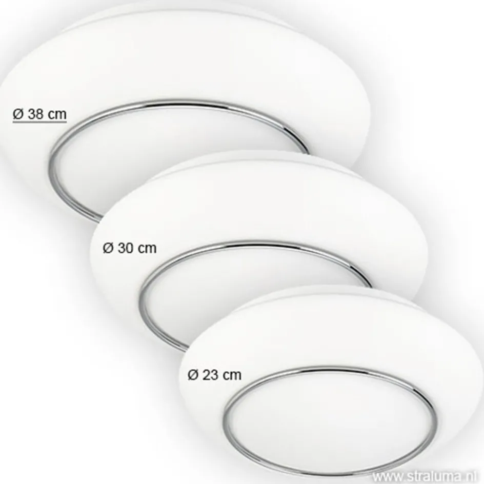 Plafonniere Tornado chroom/wit 38cm IP44>Straluma Clearance