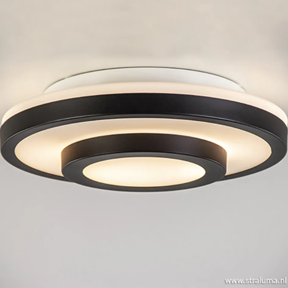 Plafonnière Master 435 zwart/glas IP44>Straluma Outlet