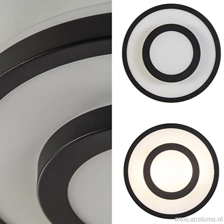 Plafonnière Master 435 zwart/glas IP44>Straluma Outlet