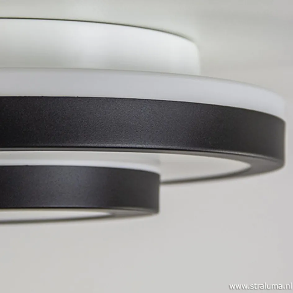 Plafonnière Master 435 zwart/glas IP44>Straluma Outlet