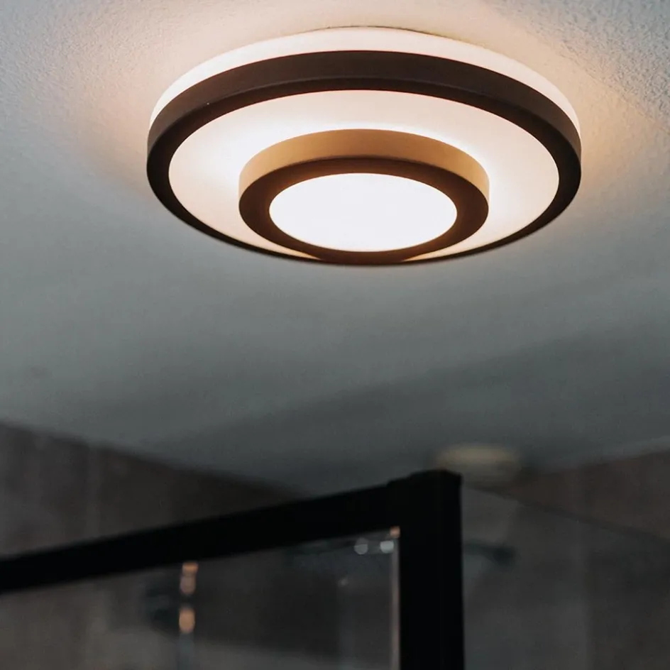 Plafonnière Master 435 zwart/glas IP44>Straluma Outlet