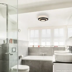 Plafonnière Master zwart+opaal glas IP44><noscript><img width=