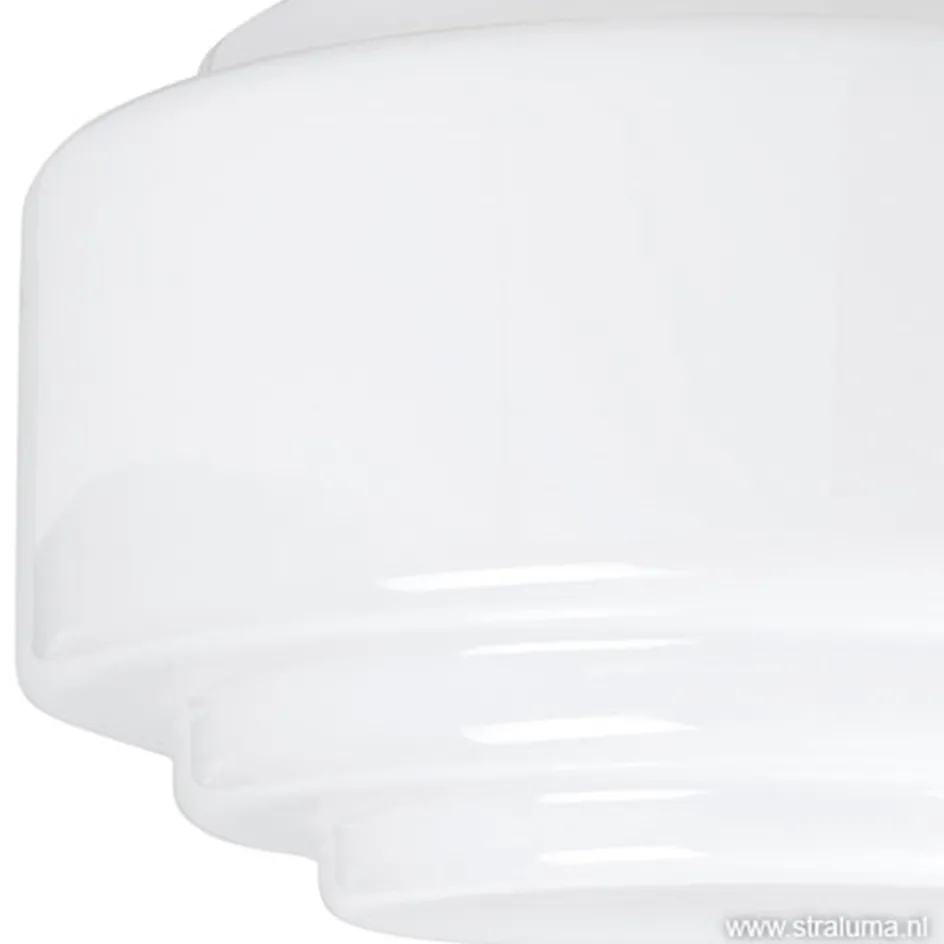Plafonnière retro opaal glas/staal>Straluma Online