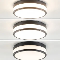 Plafonnière zwart/opaal glas 3-step dim IP44>Straluma Sale