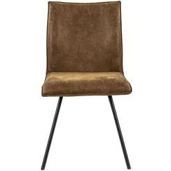 PU lederen eetkamerstoel camel met smalle zwarte pootjes>Straluma Clearance