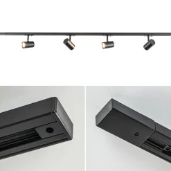 Rail Trackline set 1.5m zwart 4 spots><noscript><img width=