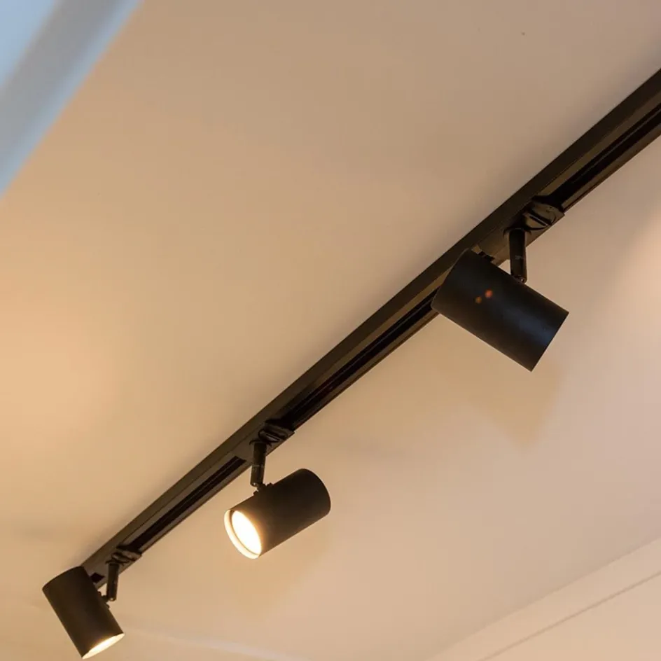 Rail Trackline set 1.5m zwart 4 spots>Straluma Discount