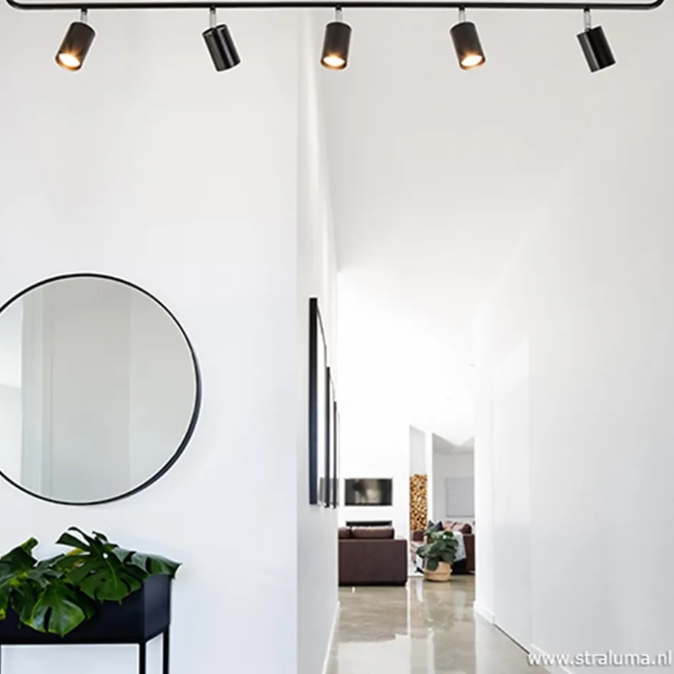 Rail zwart 5-lichts 160cm gu10>Straluma Best