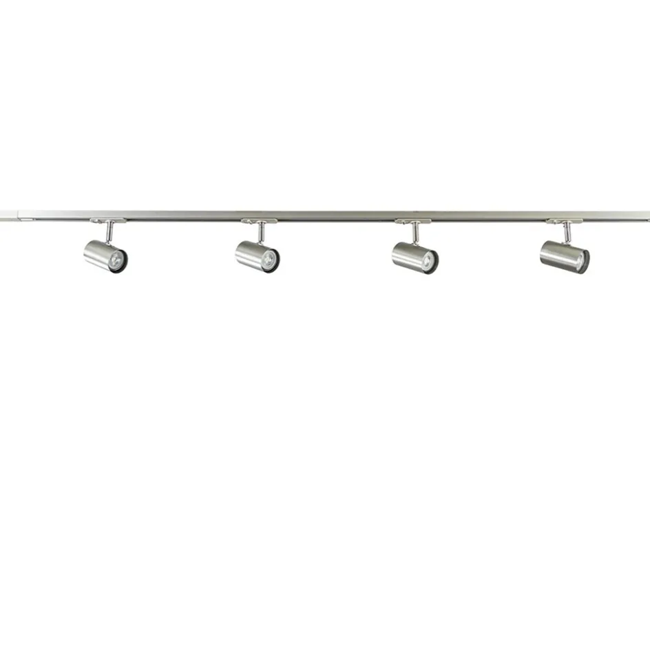 Railsysteem 1,5m nikkel met 4 verstelbare spots>Straluma Best