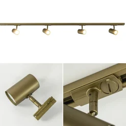Railsysteem set 1,5 m met 4 GU10 spots brons><noscript><img width=