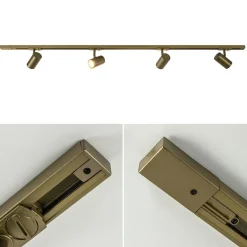 Railsysteem set 1,5 m met 4 GU10 spots brons><noscript><img width=