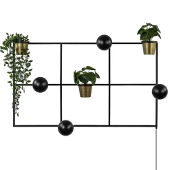 Rechthoekig wandrek met plantenpotten en E27 fittingen>Straluma
