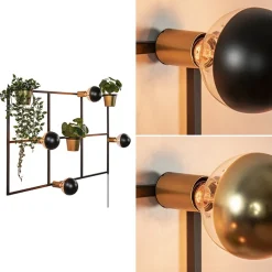 Rechthoekig wandrek met plantenpotten en E27 fittingen></noscript>Straluma