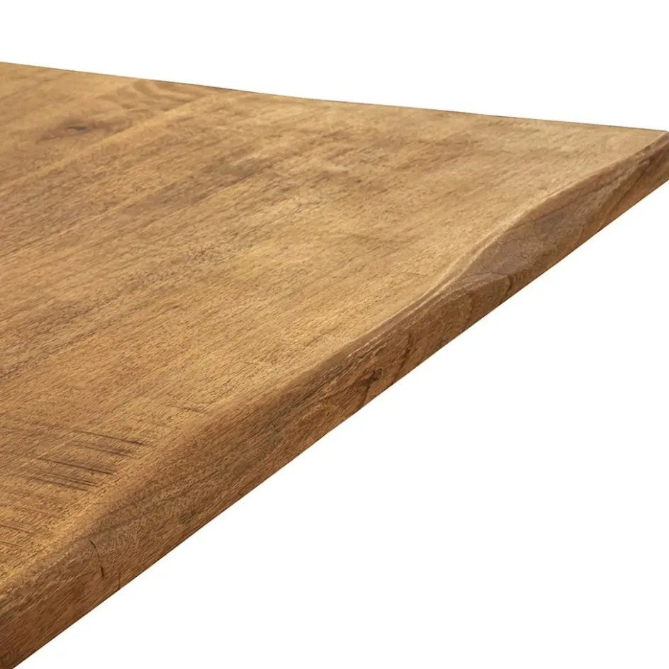 Rechthoekige eettafel mango hout met kruispoot>Straluma Discount