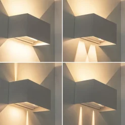 Rechthoekige LED buitenlamp wit verstelbaar><noscript><img width=