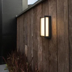 Rechthoekige LED buitenlamp donker grijs IP54><noscript><img width=