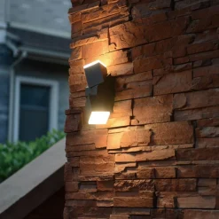 Rechthoekige LED buitenlamp verstelbaar zwart aluminium><noscript><img width=