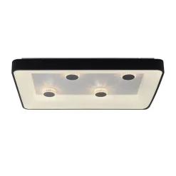 Rechthoekige LED plafondlamp zwart met kristaleffect>Straluma Hot