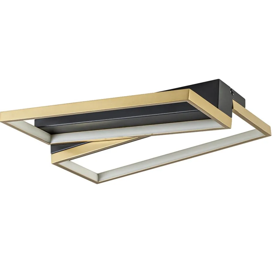Rechthoekige LED plafondlamp zwart goud design>Straluma Discount