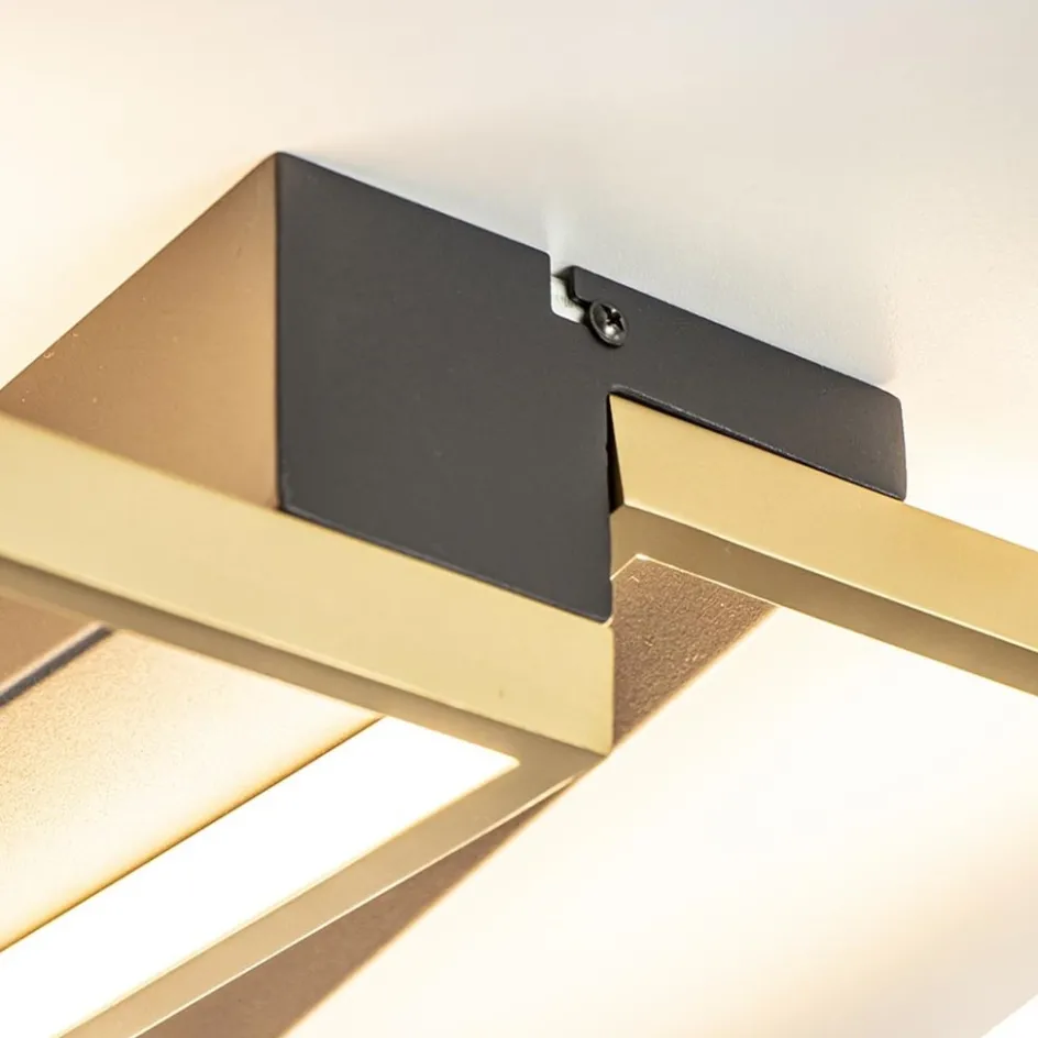 Rechthoekige LED plafondlamp zwart goud design>Straluma Discount