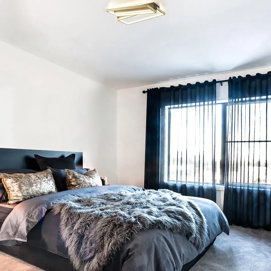 Rechthoekige LED plafondlamp zwart goud design>Straluma Discount