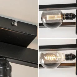 Rechthoekige plafondlamp triple square mat zwart><noscript><img width=