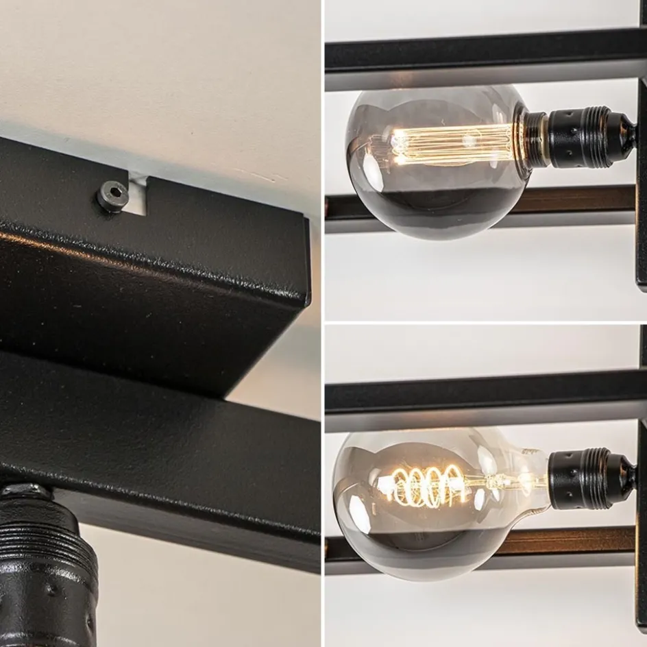 Rechthoekige plafondlamp triple square mat zwart>Straluma Sale