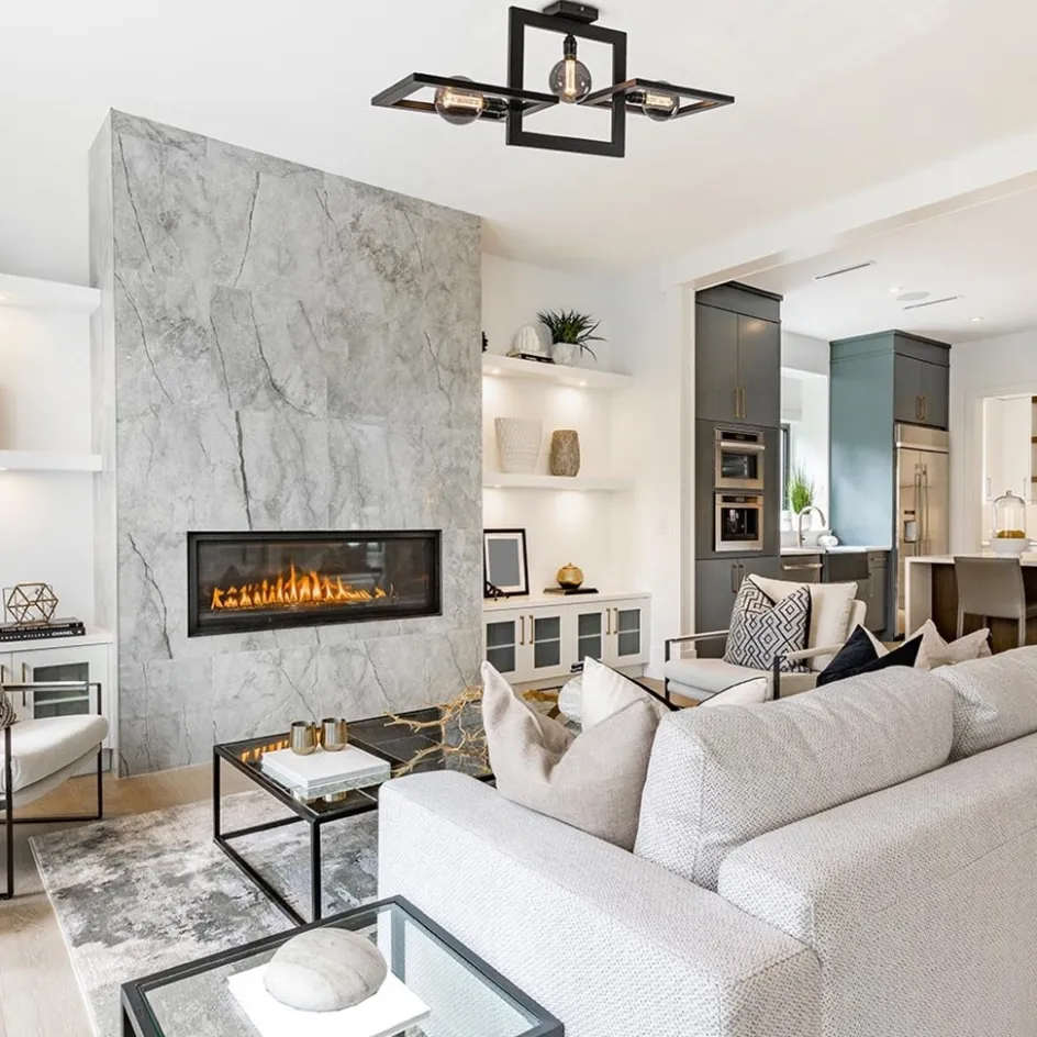 Rechthoekige plafondlamp triple square mat zwart>Straluma Sale