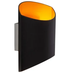 Rechthoekige wandlamp mat zwart met goud><noscript><img width=