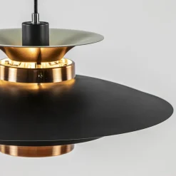 Retro hanglamp zwart met koper 50 cm><noscript><img width=