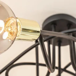 Retro plafondlamp zwart met gouden pendels></noscript>Straluma Hot