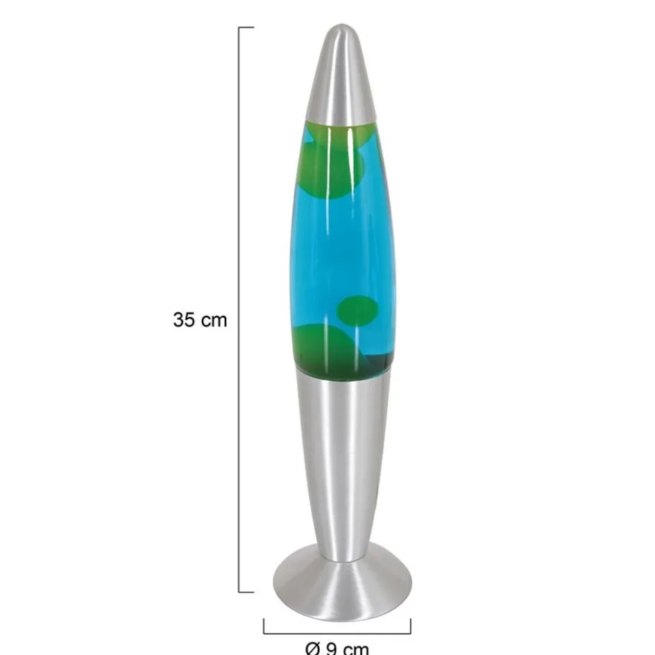 Retro tafellamp Lava blauw water met groen>Straluma Discount