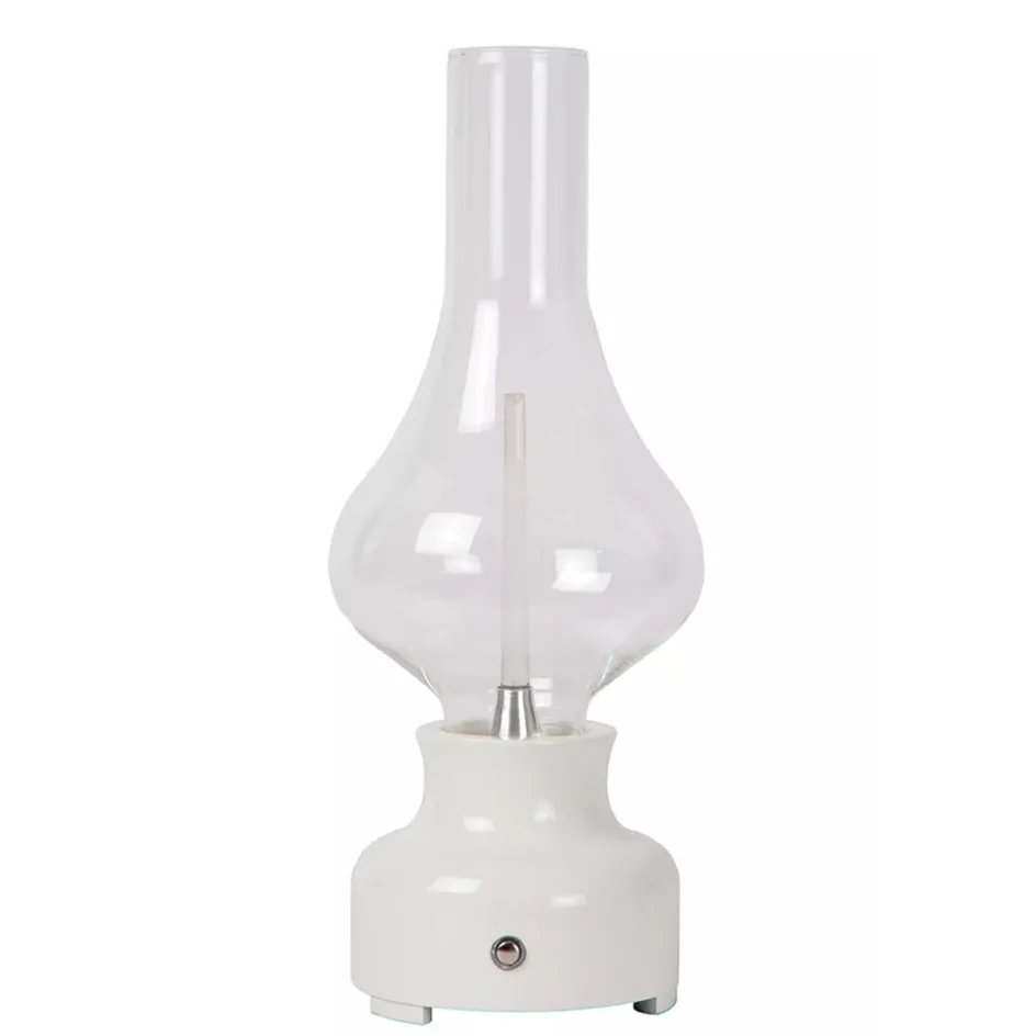 Retro tafellamp olielamp op batterij wit>Straluma Best