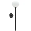 Retro wandlamp zwart met witte glazen bol>Straluma Online