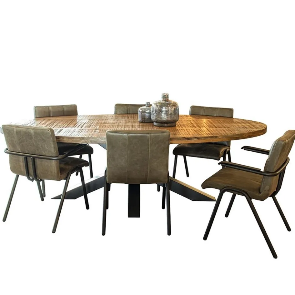 Robuuste eettafel ovaal 240 cm mangohout>Straluma Clearance