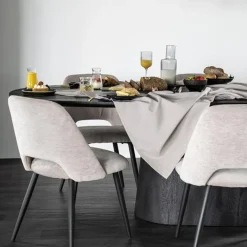 Robuuste mango houten eettafel Aron ovaal zwart><noscript><img width=