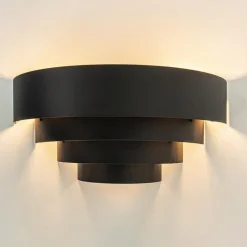 Robuuste wandlamp zwarte ringen><noscript><img width=