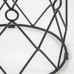 Ronde bijzettafel mangohout met zwart metaal><noscript><img width=