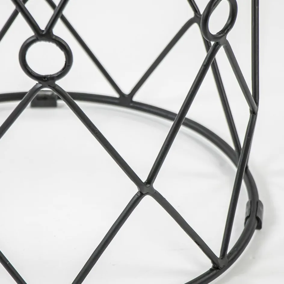 Ronde bijzettafel mangohout met zwart metaal>Straluma Discount