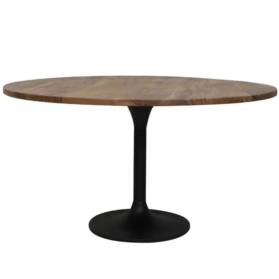 Ronde eettafel acacia hout met zwarte poot Bicoca>Straluma Hot