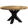 Ronde eettafel mangohout met zwarte poot Ø130 cm>Straluma Outlet
