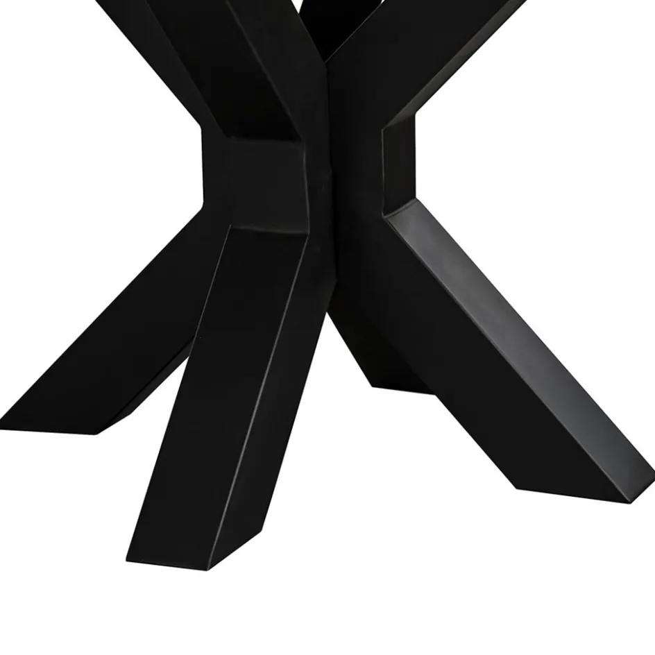 Ronde eettafel mangohout met zwarte poot Ø130 cm>Straluma Outlet