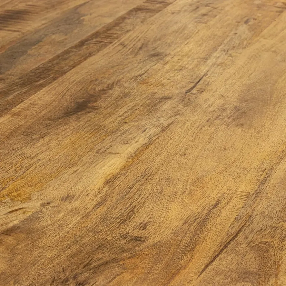 Ronde eettafel mangohout met zwarte poot Ø130 cm>Straluma Outlet