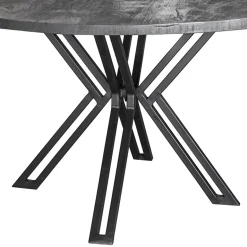 Ronde eettafel zwart mangohout met zwarte poot>Straluma Discount