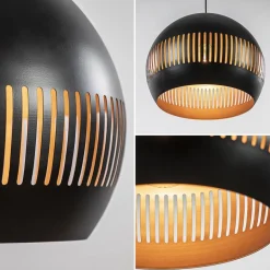 Ronde hanglamp koepel zwart/goud 40 cm><noscript><img width=