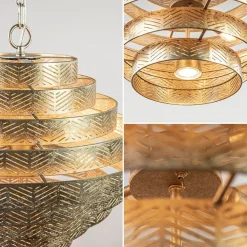 Ronde hanglamp metaal oud zilver 55 cm><noscript><img width=