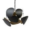 Ronde hanglamp textured black met ambachtelijk brons>Straluma