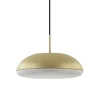 Ronde koepel hanglamp goud met witte kap>Straluma New