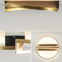 Ronde LED plafondlamp zwart goud><noscript><img width=